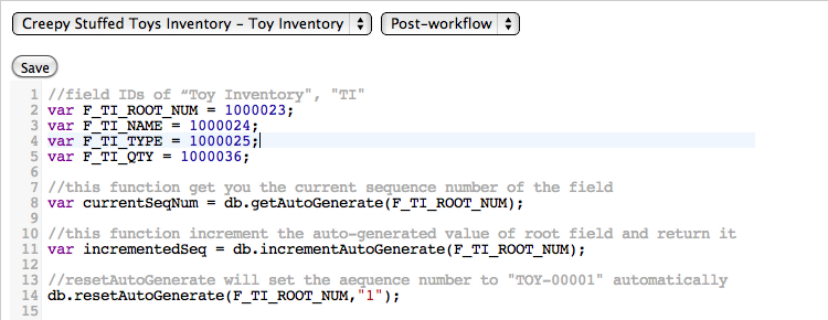 Example : Manipulating Auto Generate by db.